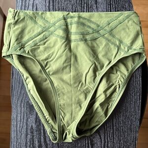 Olive Green High-Waisted Bikini Bottom